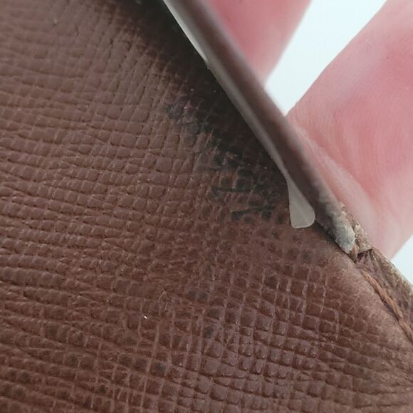 Louis Vuitton LV Brown Folding Monogram Leather Card ID Wallet Small Authentic - Picture 6 of 11